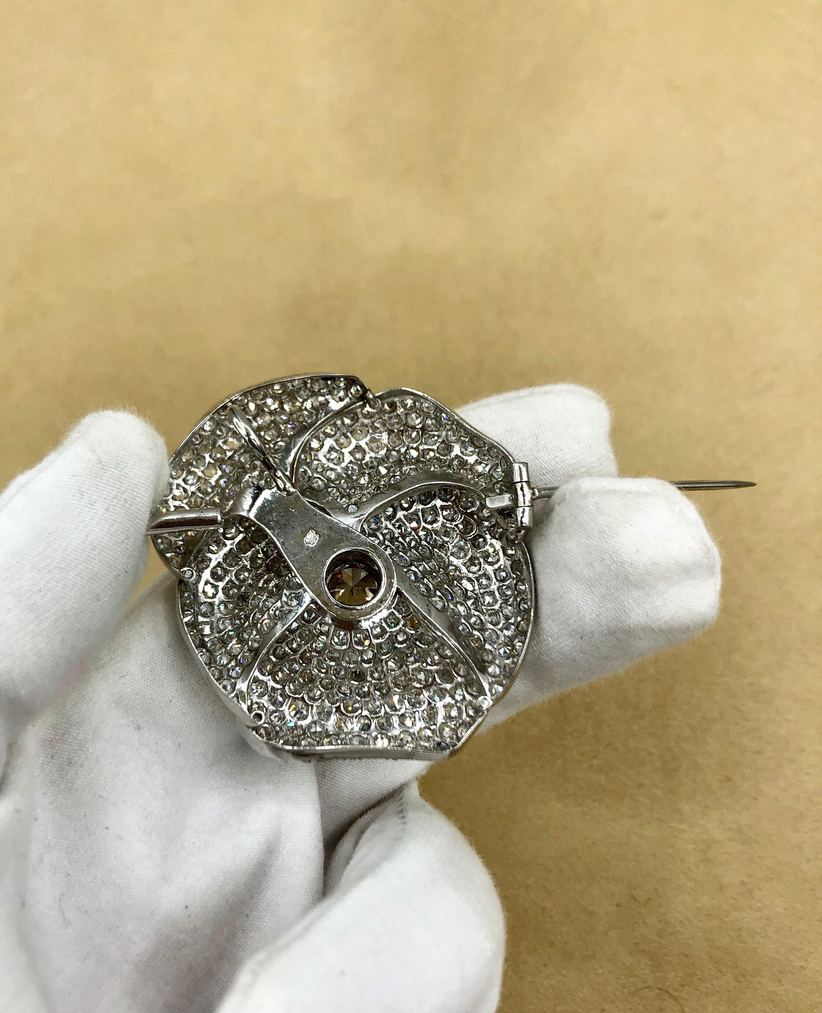 Emilio Jewelry 7.50 Carat Diamond Brooch 6