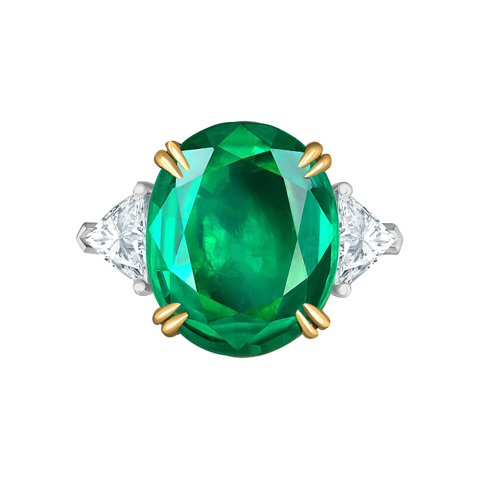 Emilio Jewelry 7.82 Carat Certified Emerald Diamond Ring