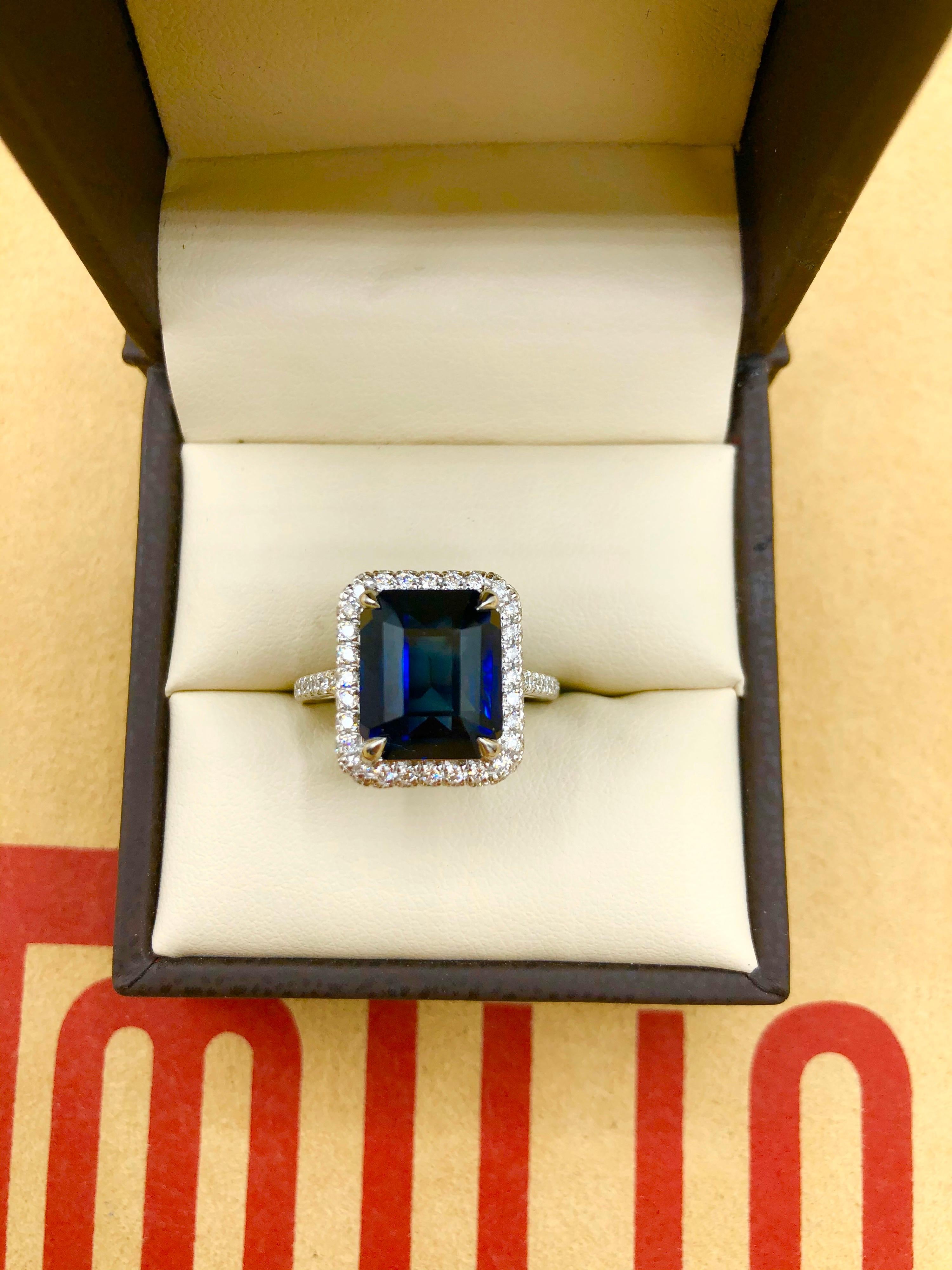 Women's Emilio Jewelry 8.37 Carat Sapphire Diamond Ring