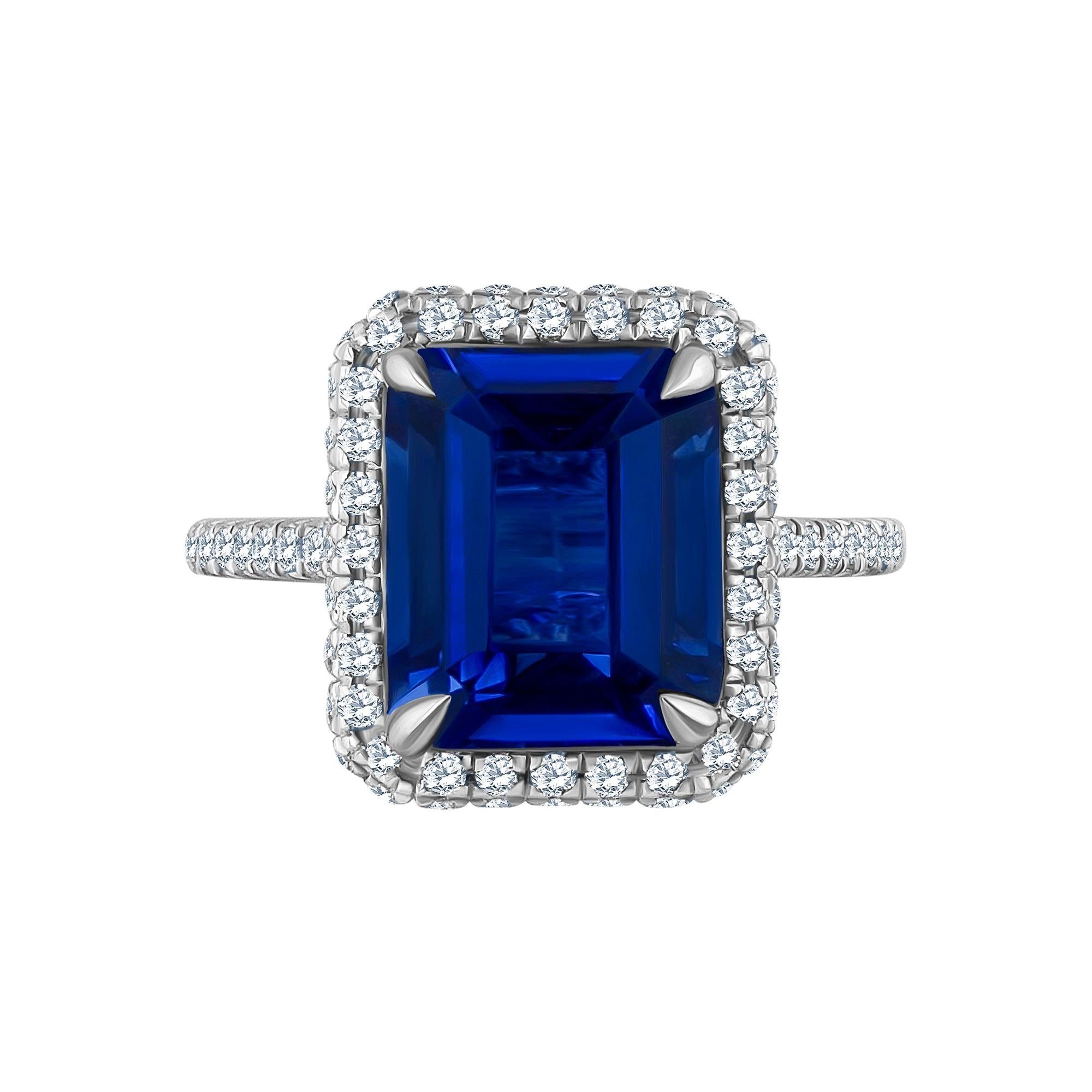 Emilio Jewelry 8.37 Carat Sapphire Diamond Ring