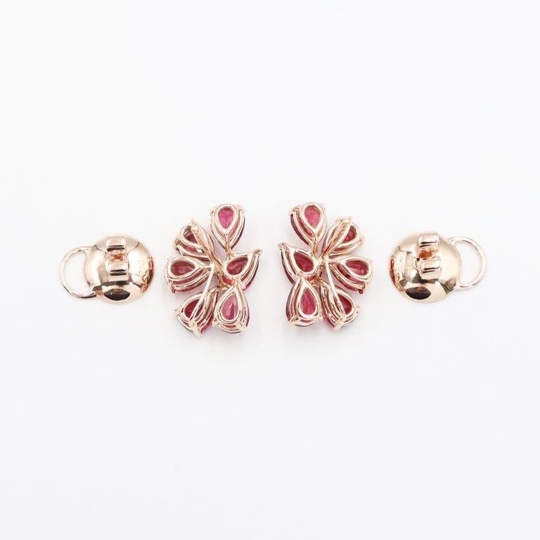 Taille poire Emilio Jewelry - Boucle d'oreille en rubis de 8,63 carats en vente