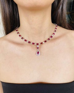 Emilio Jewelry 89.00 Carat Burma No Heat Pigeon Blood Necklace