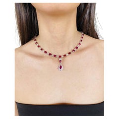 Emilio Jewelry 89.00 Karat Burma No Heat Taubenblut Halskette