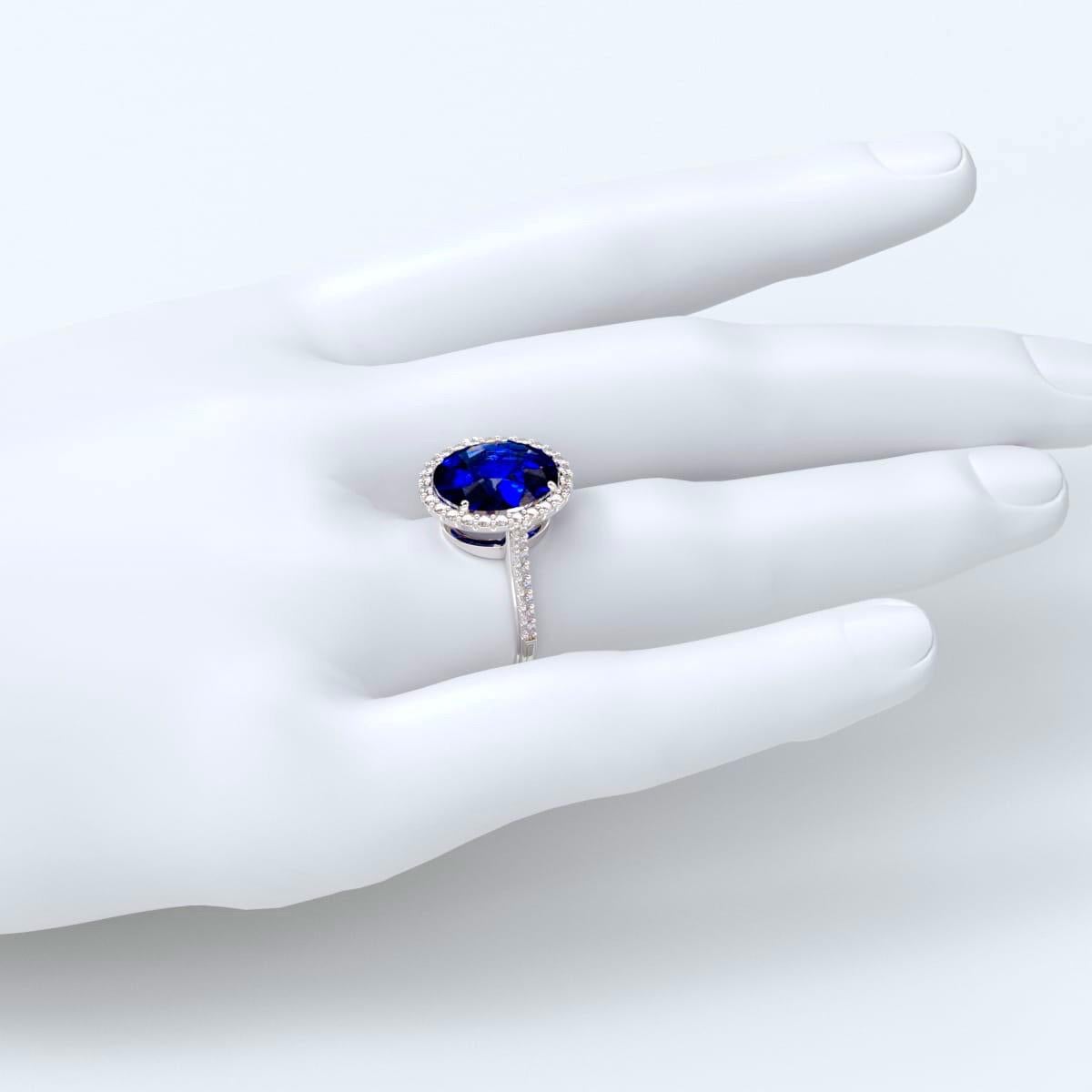 Emilio Jewelry 9.00 Carat Certified Ceylon Sapphire Diamond Ring In New Condition In New York, NY