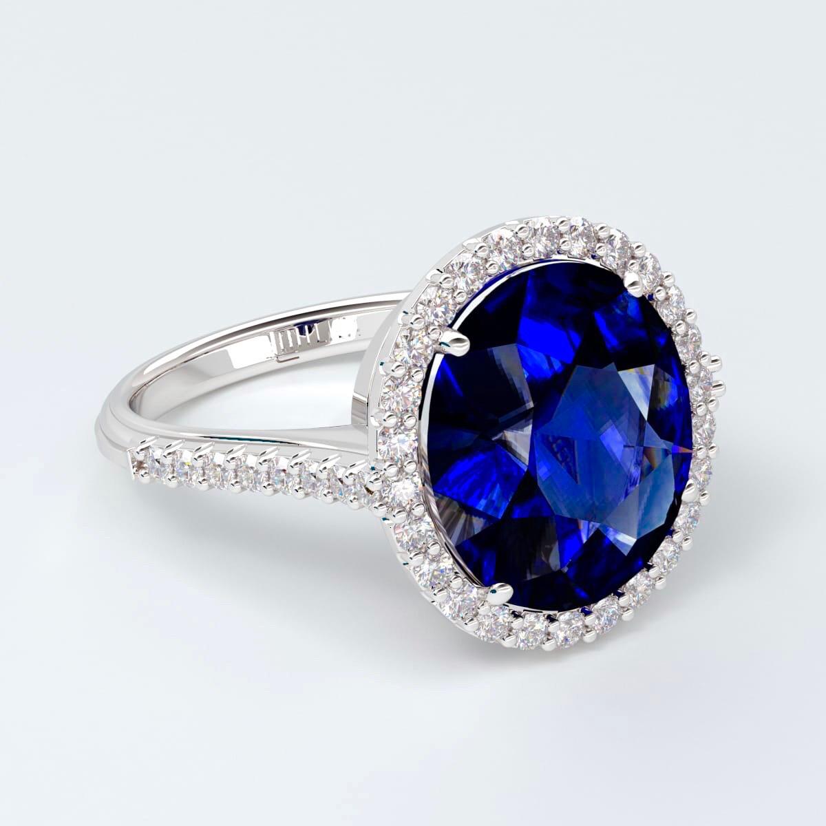 Emilio Jewelry 9.00 Carat Certified Ceylon Sapphire Diamond Ring 1