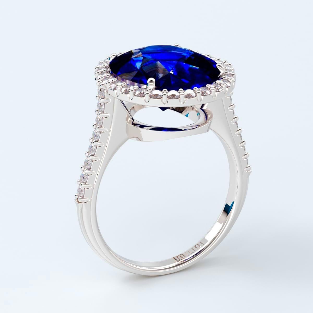 Emilio Jewelry 9.00 Carat Certified Ceylon Sapphire Diamond Ring 2