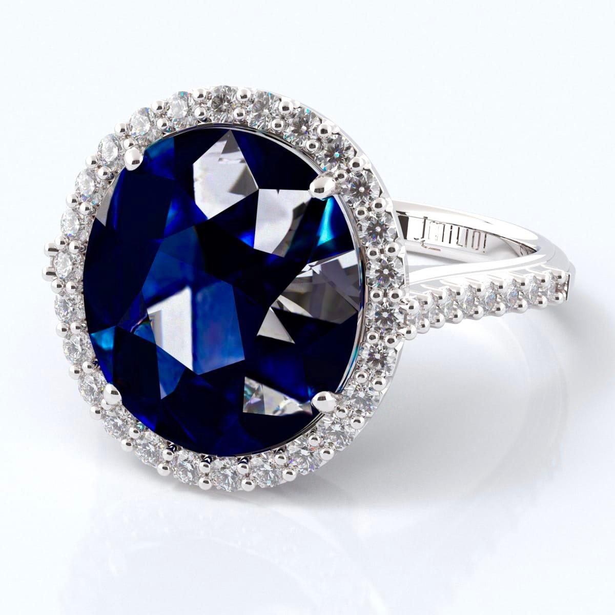 Emilio Jewelry 9.00 Carat Certified Ceylon Sapphire Diamond Ring 3