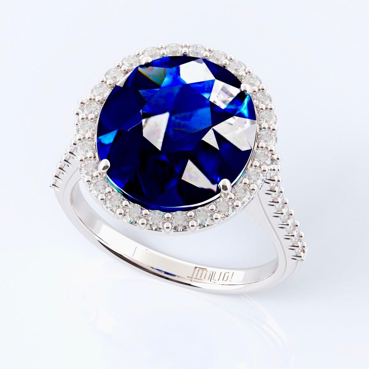 Emilio Jewelry 9.00 Carat Certified Ceylon Sapphire Diamond Ring 4
