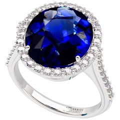 Emilio Jewelry 9.00 Carat Certified Ceylon Sapphire Diamond Ring Emilio Jewelry 9.00 Carat Certified Ceylon Sapphire Diamond Ring