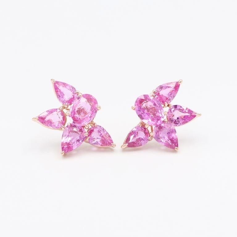 Emilio Jewelry 9.25 Carat Pink Sapphire Earrings In New Condition For Sale In New York, NY