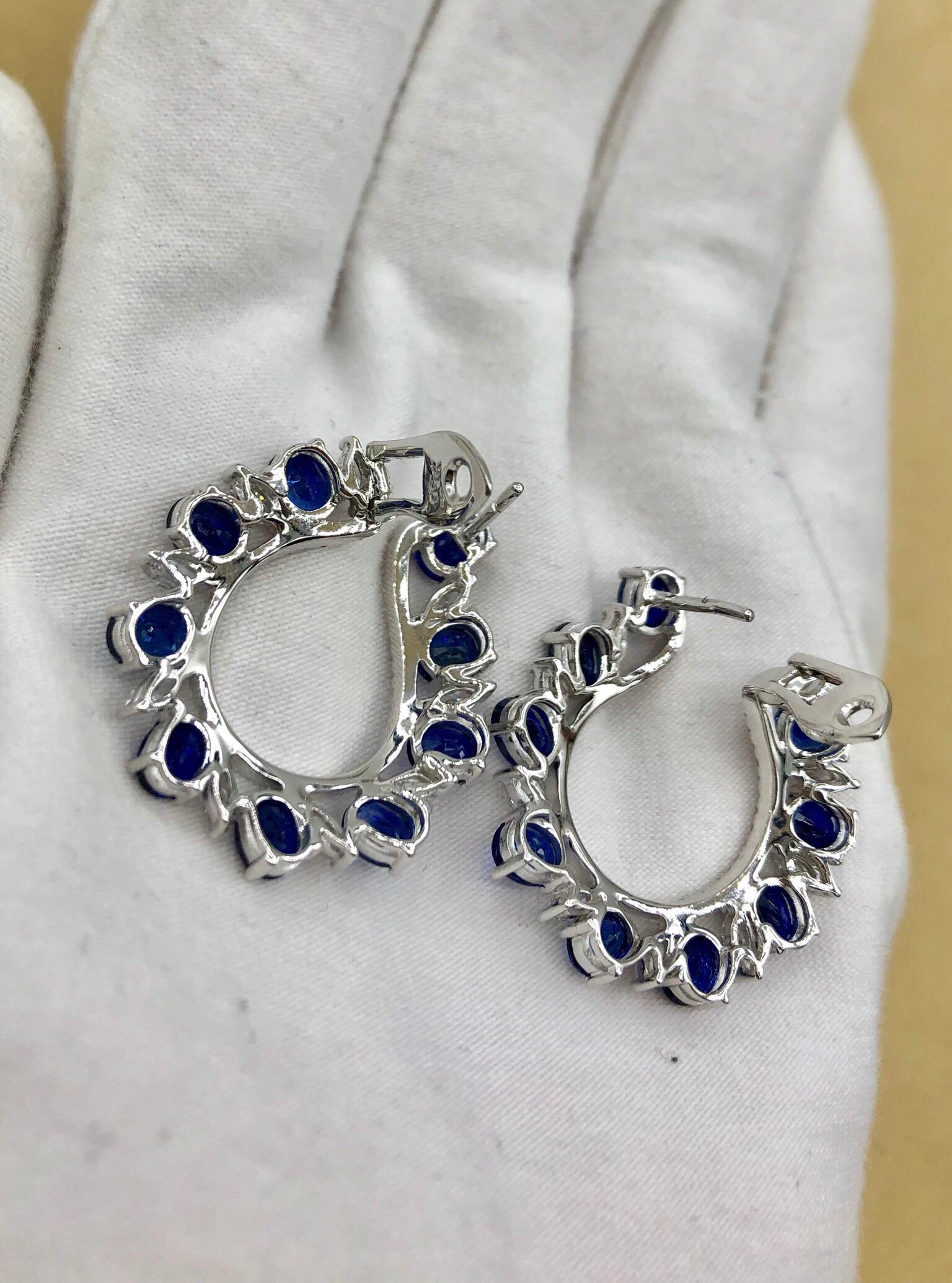 Emilio Jewelry 9.41 Carat Diamond Sapphire Earrings 6