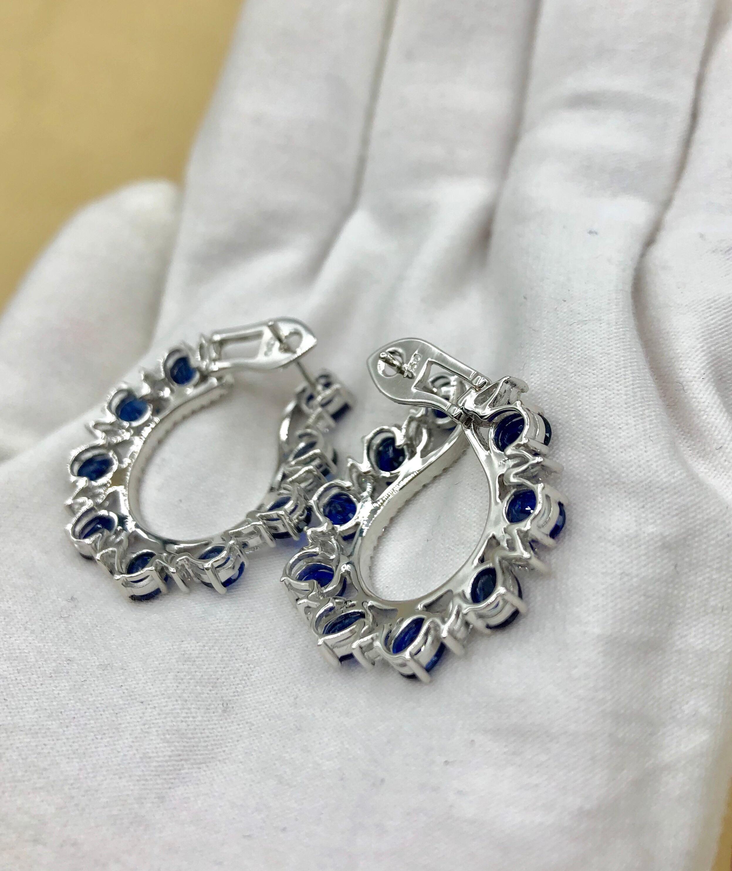 Emilio Jewelry 9.41 Carat Diamond Sapphire Earrings 8