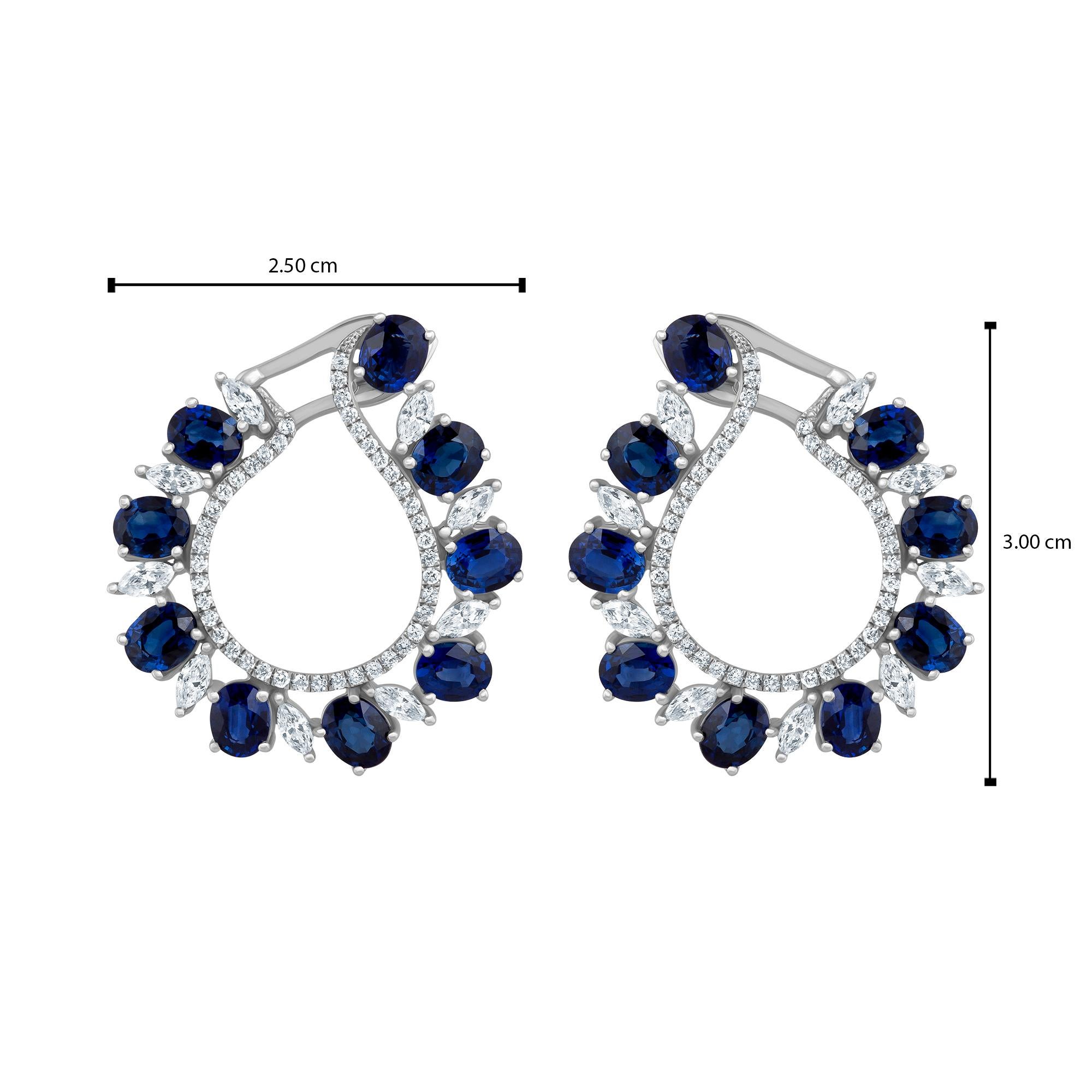 Emilio Jewelry 9.41 Carat Diamond Sapphire Earrings 12
