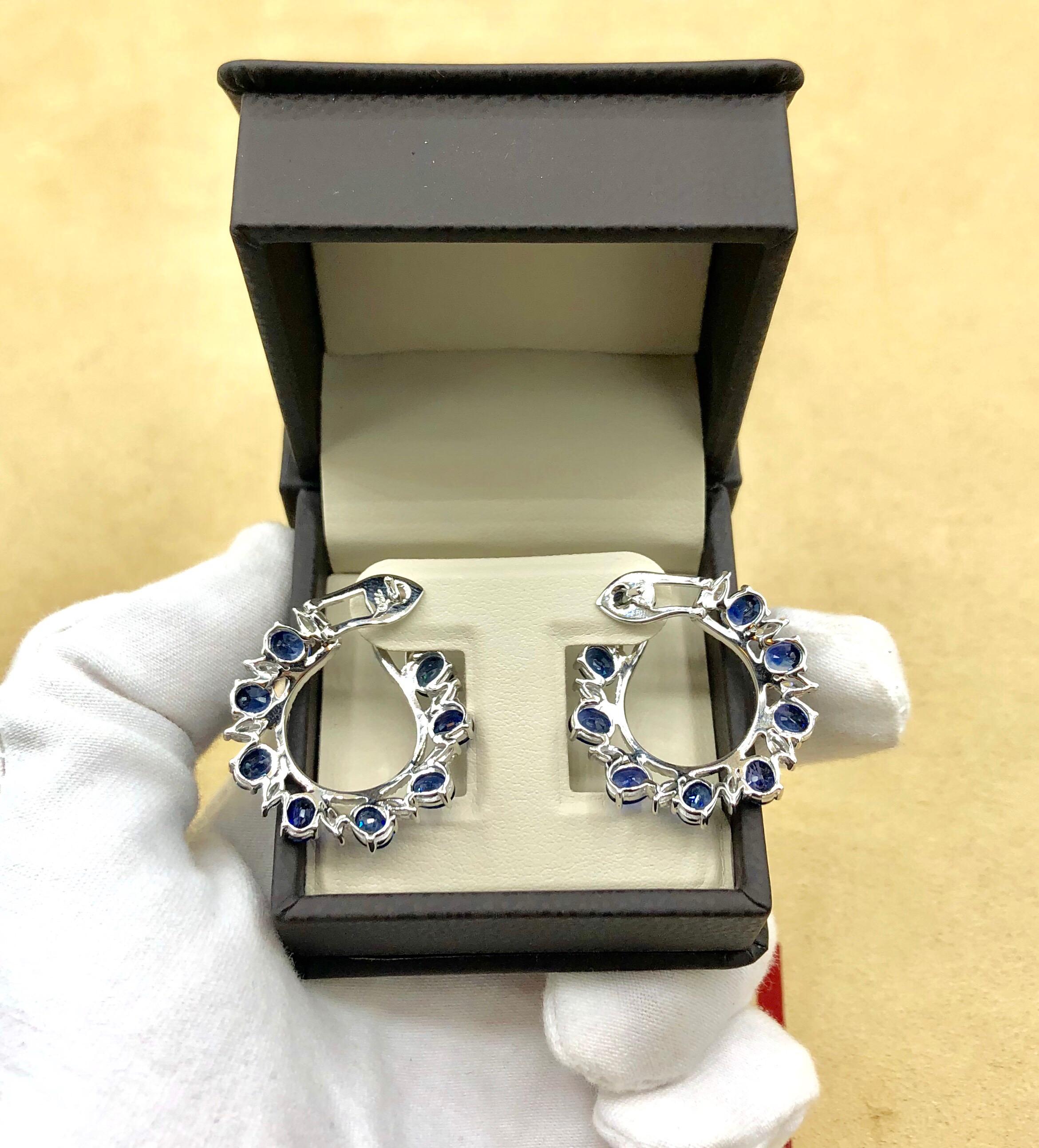 Emilio Jewelry 9.41 Carat Diamond Sapphire Earrings 3