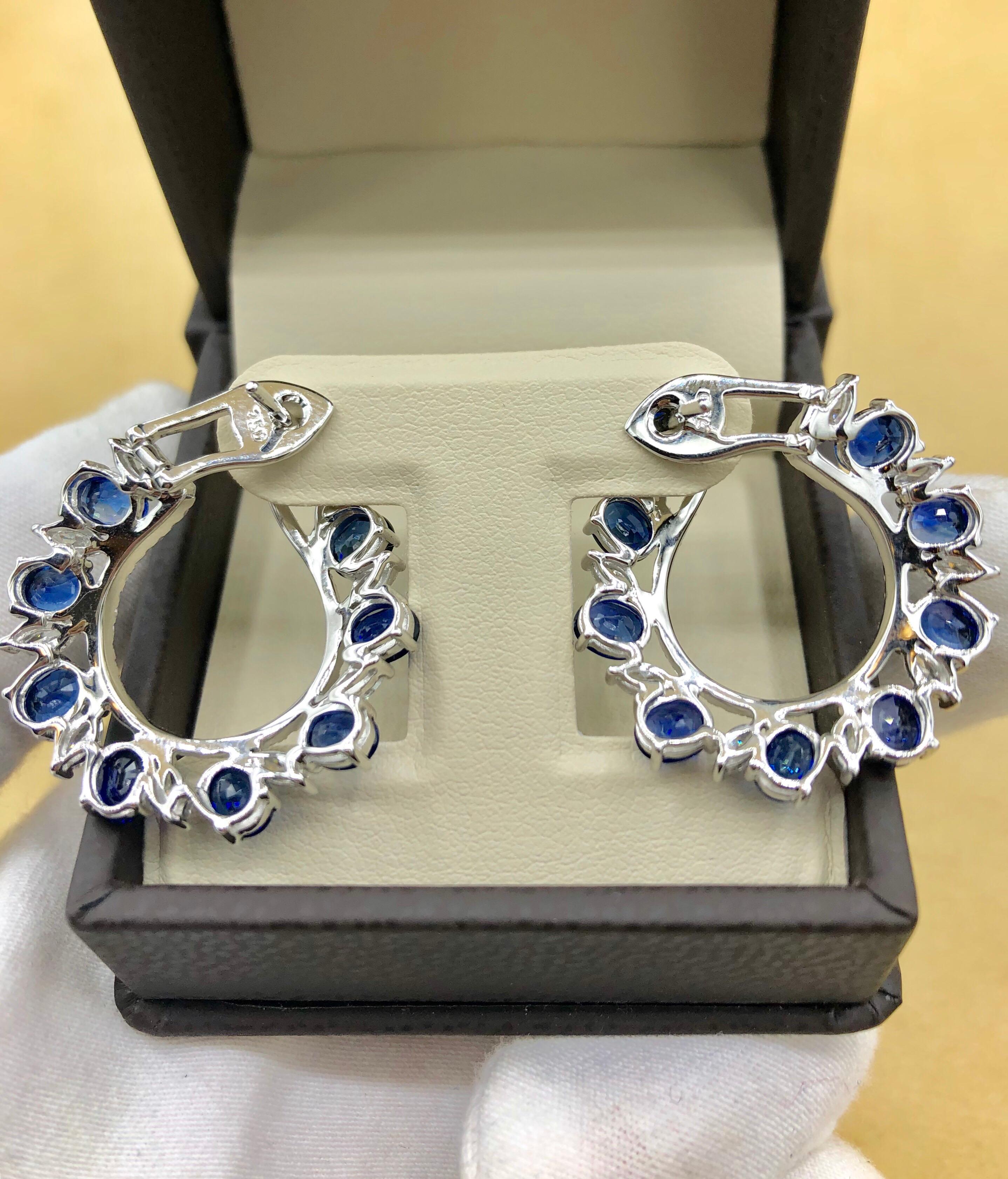 Emilio Jewelry 9.41 Carat Diamond Sapphire Earrings 4