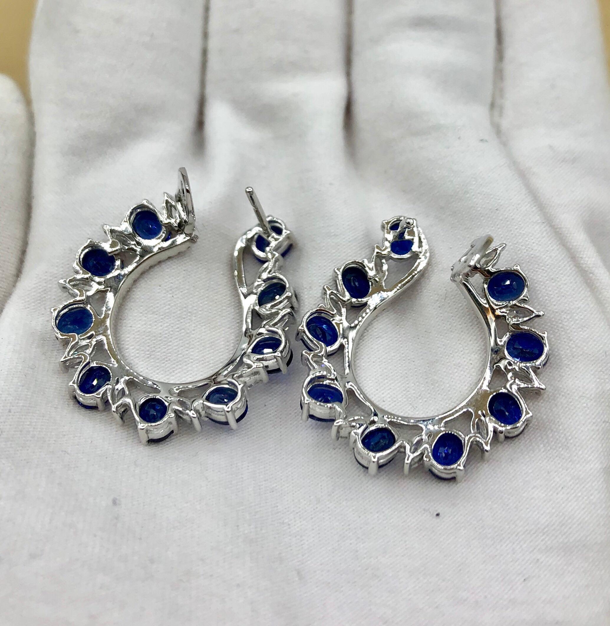 Emilio Jewelry 9.41 Carat Diamond Sapphire Earrings 5