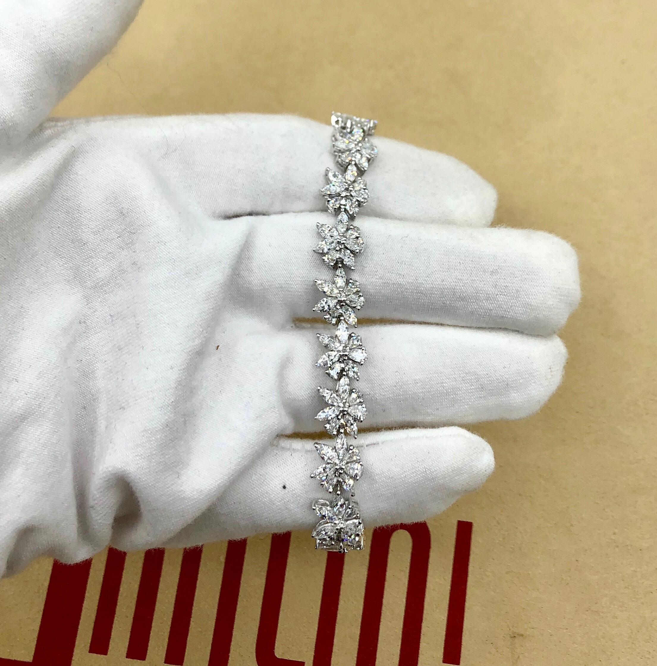 Emilio Jewelry 9.48 Carat Marquise and Pear Shape Diamond Bracelet 5