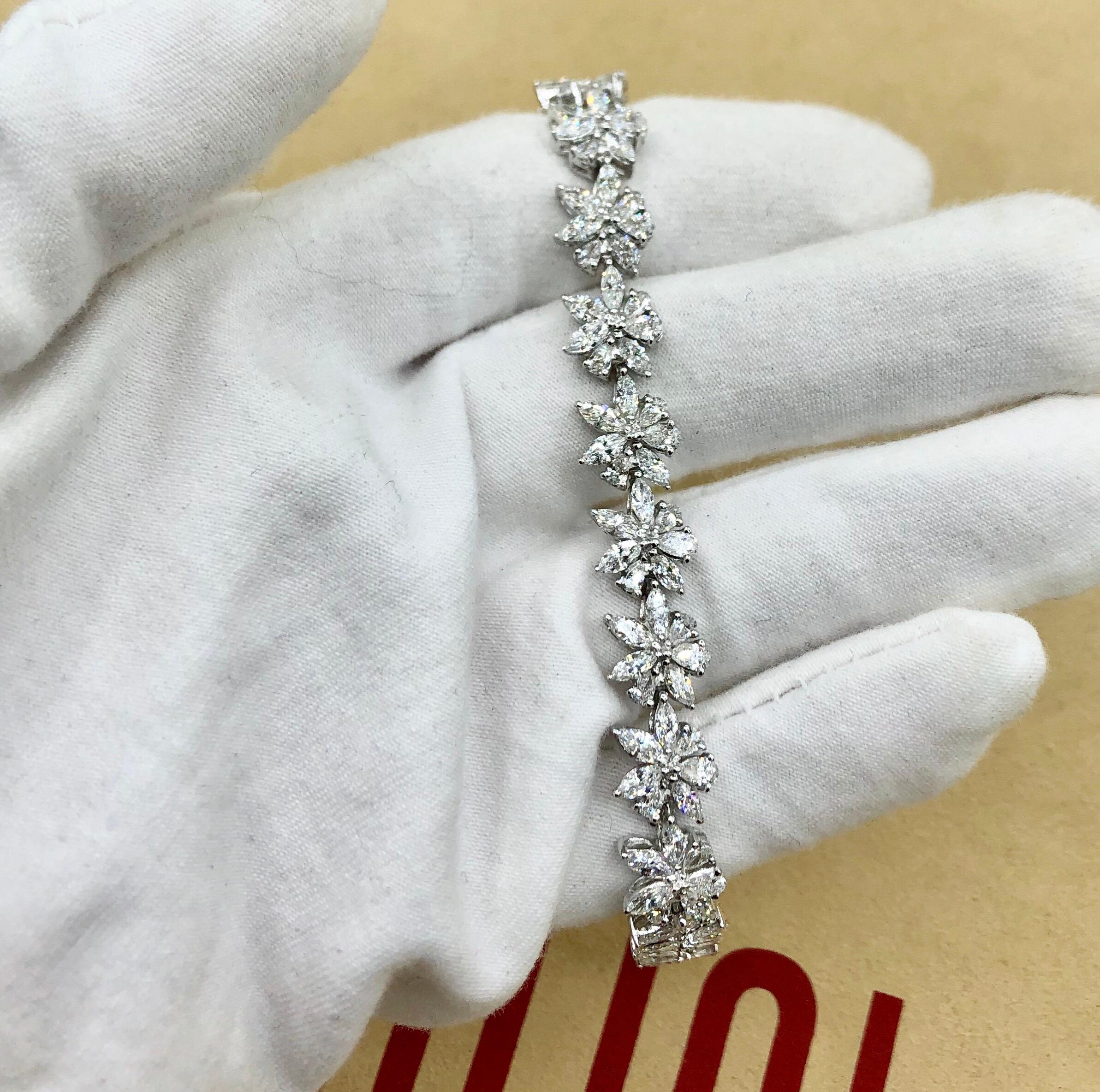 Emilio Jewelry 9.48 Carat Marquise and Pear Shape Diamond Bracelet 6