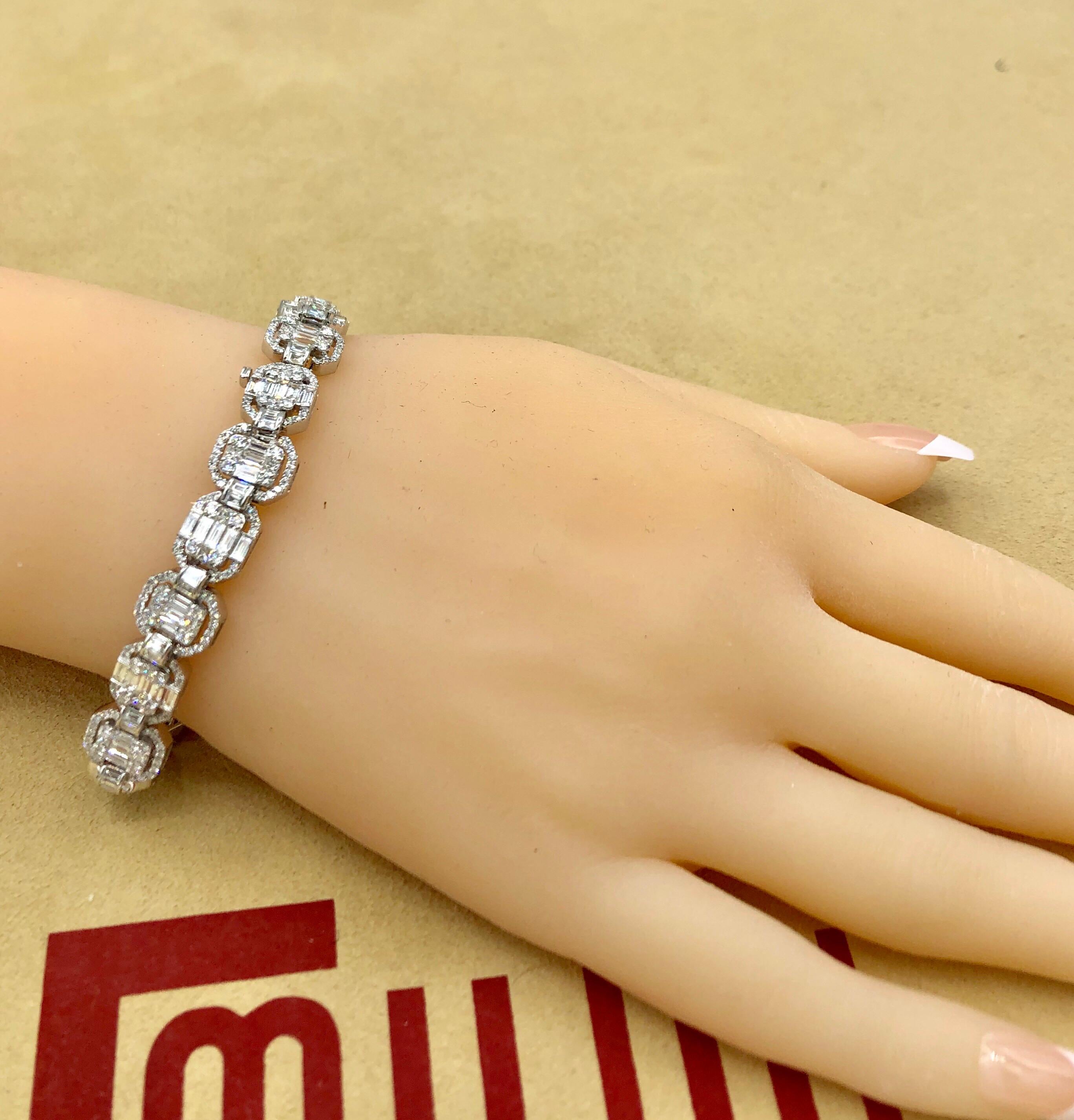 Women's or Men's Emilio Jewelry 9.49 Carat Diamond Bracelet
