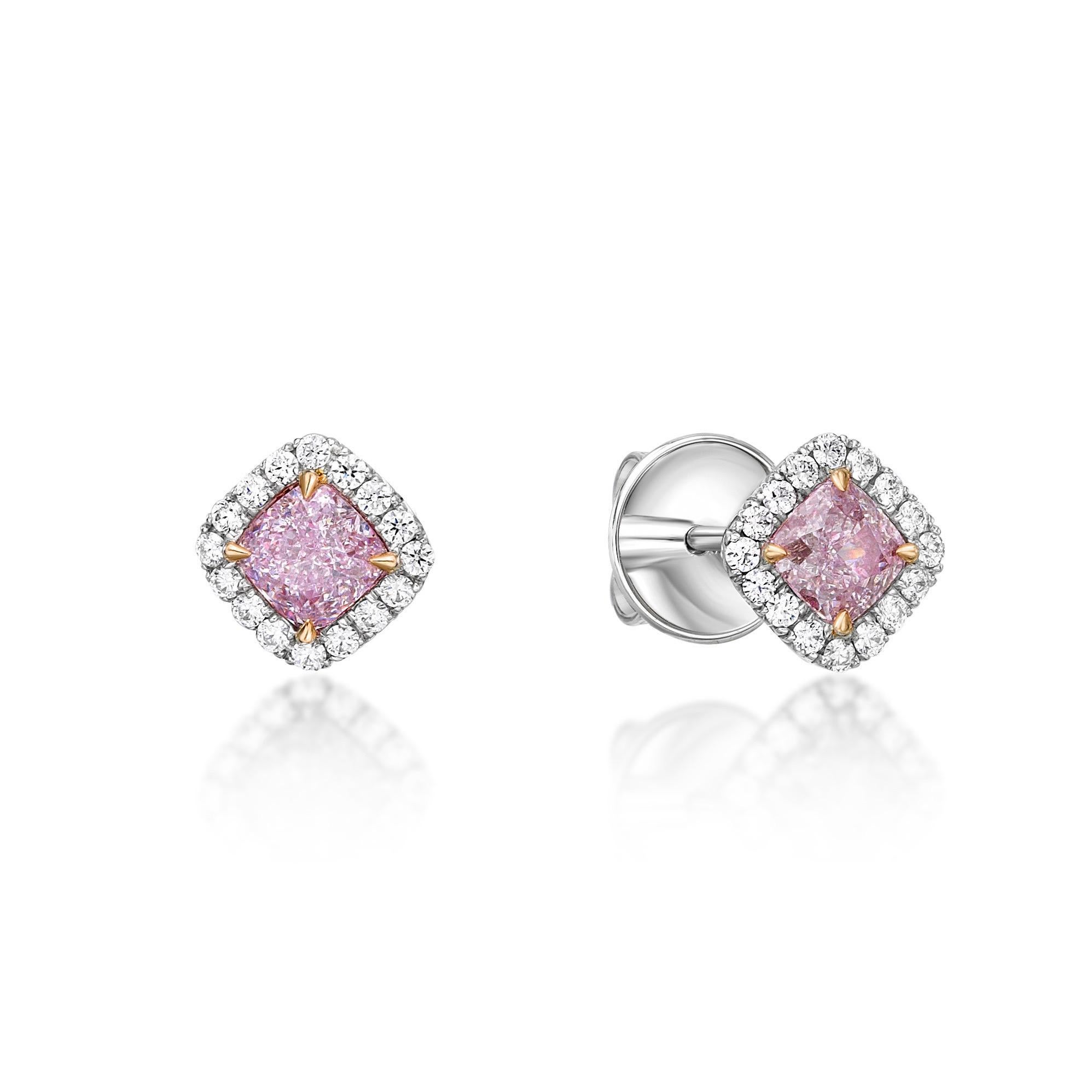 light pink diamond earrings