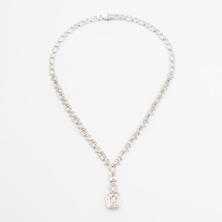 Emilio Jewelry 9.80 Carat Illusion Diamond Necklace  For Sale 2