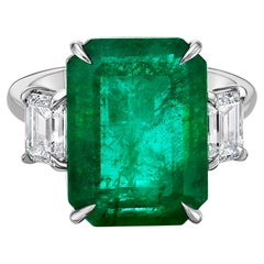 Emilio Jewelry 9.98 Carat Emerald Diamond Ring