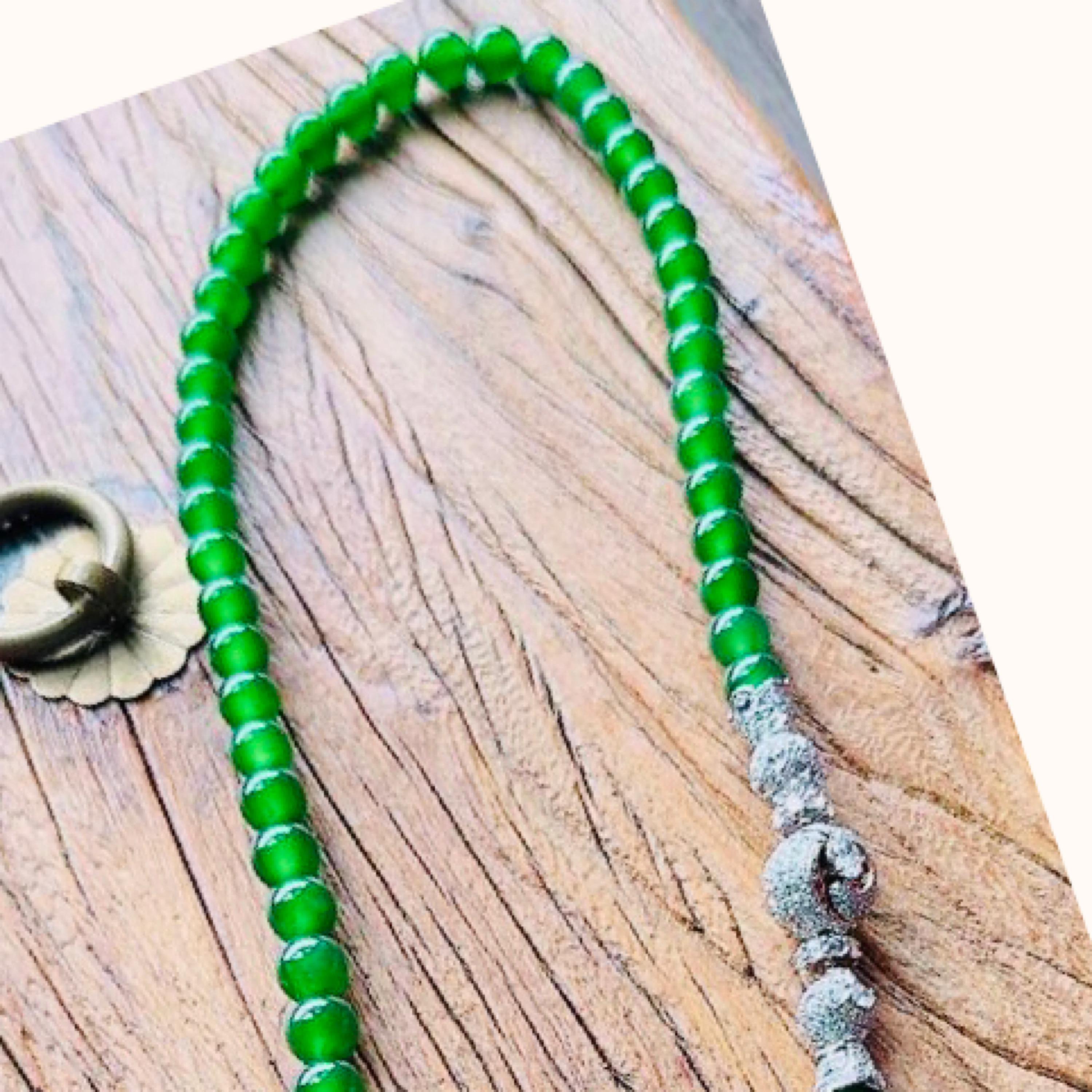 Women's or Men's Emilio Jewelry 9mm Jadeite Jade Long Necklace