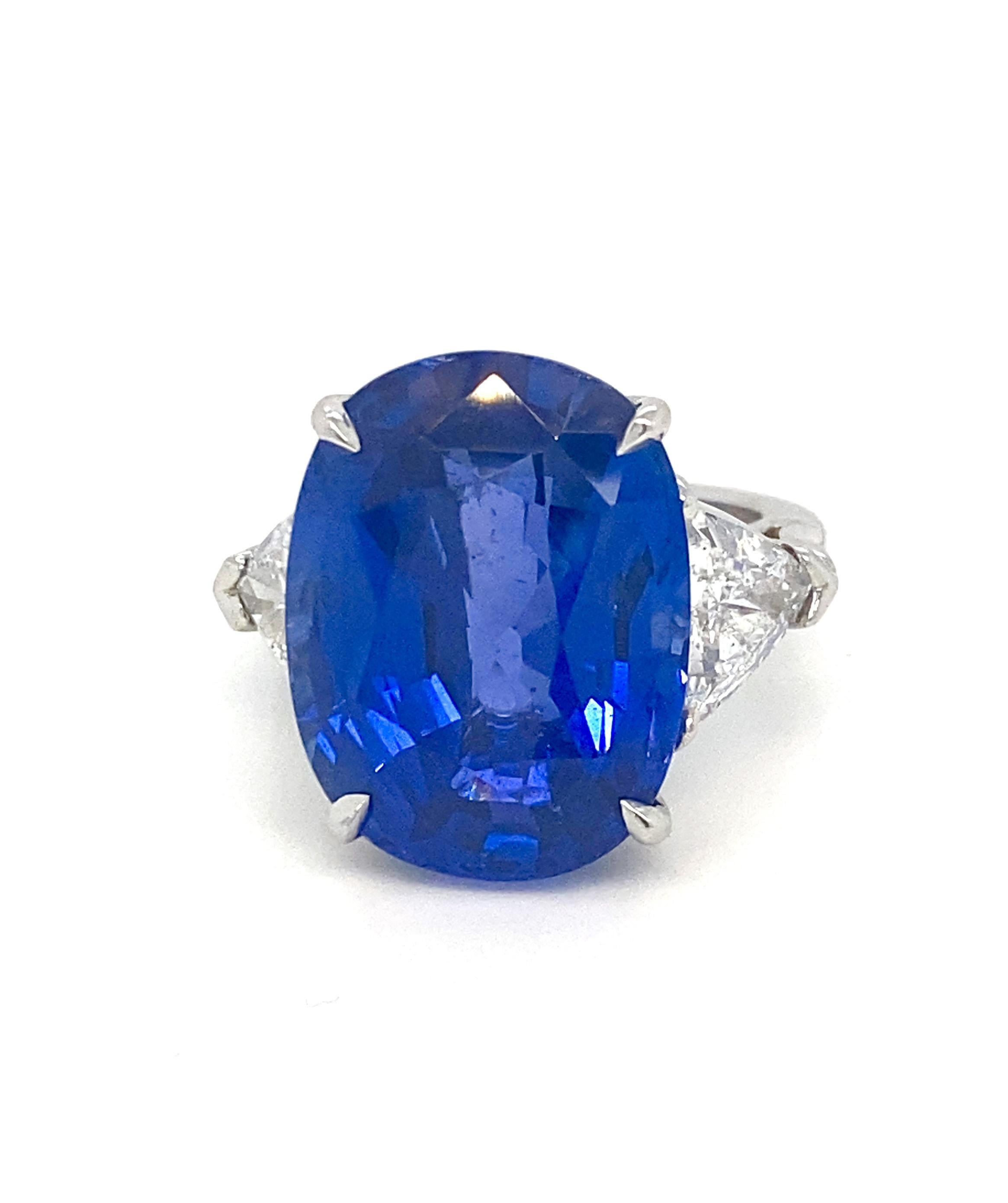 Emilio Jewelry AGL Certified 15.00 Carat No Heat Sapphire Ring For Sale 2