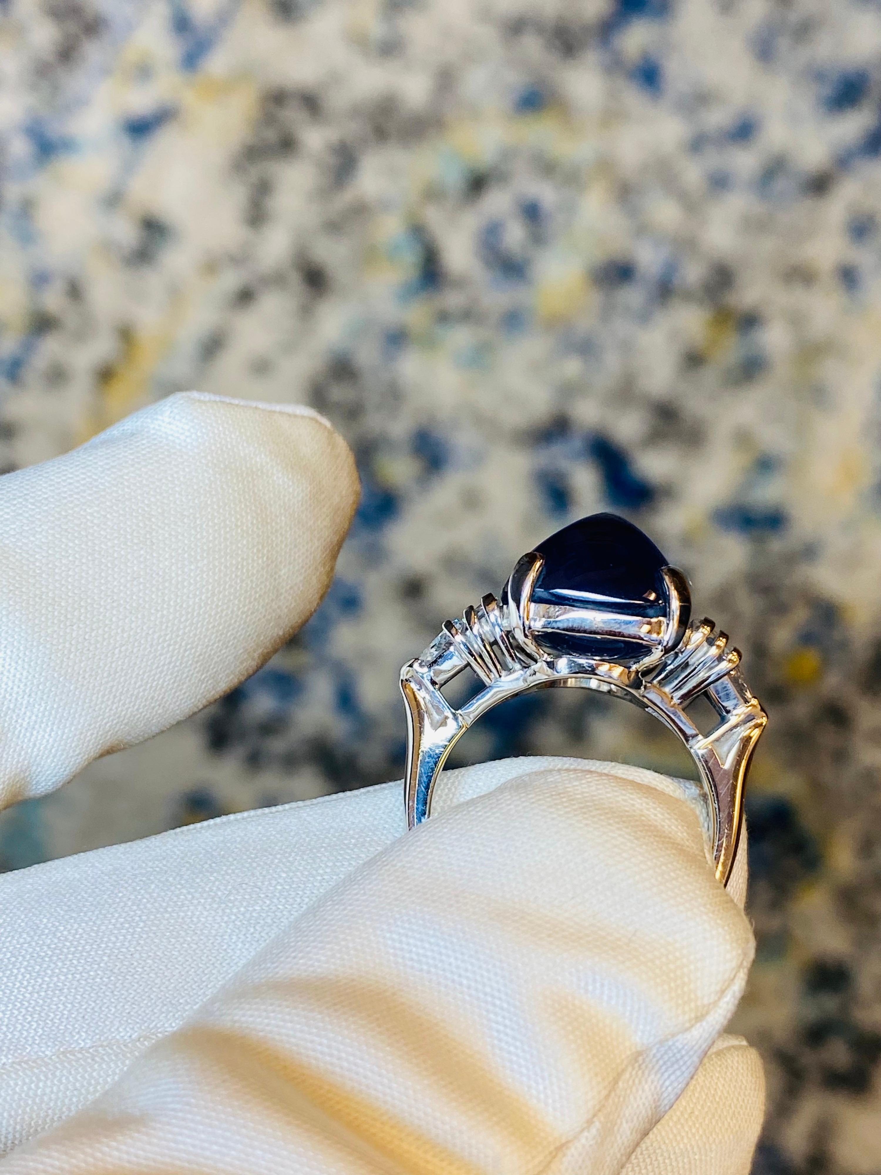 Emilio Jewelry AGL Certified 16.71 Carat Burma No Heat Sugar Loaf Sapphire Ring In New Condition For Sale In New York, NY