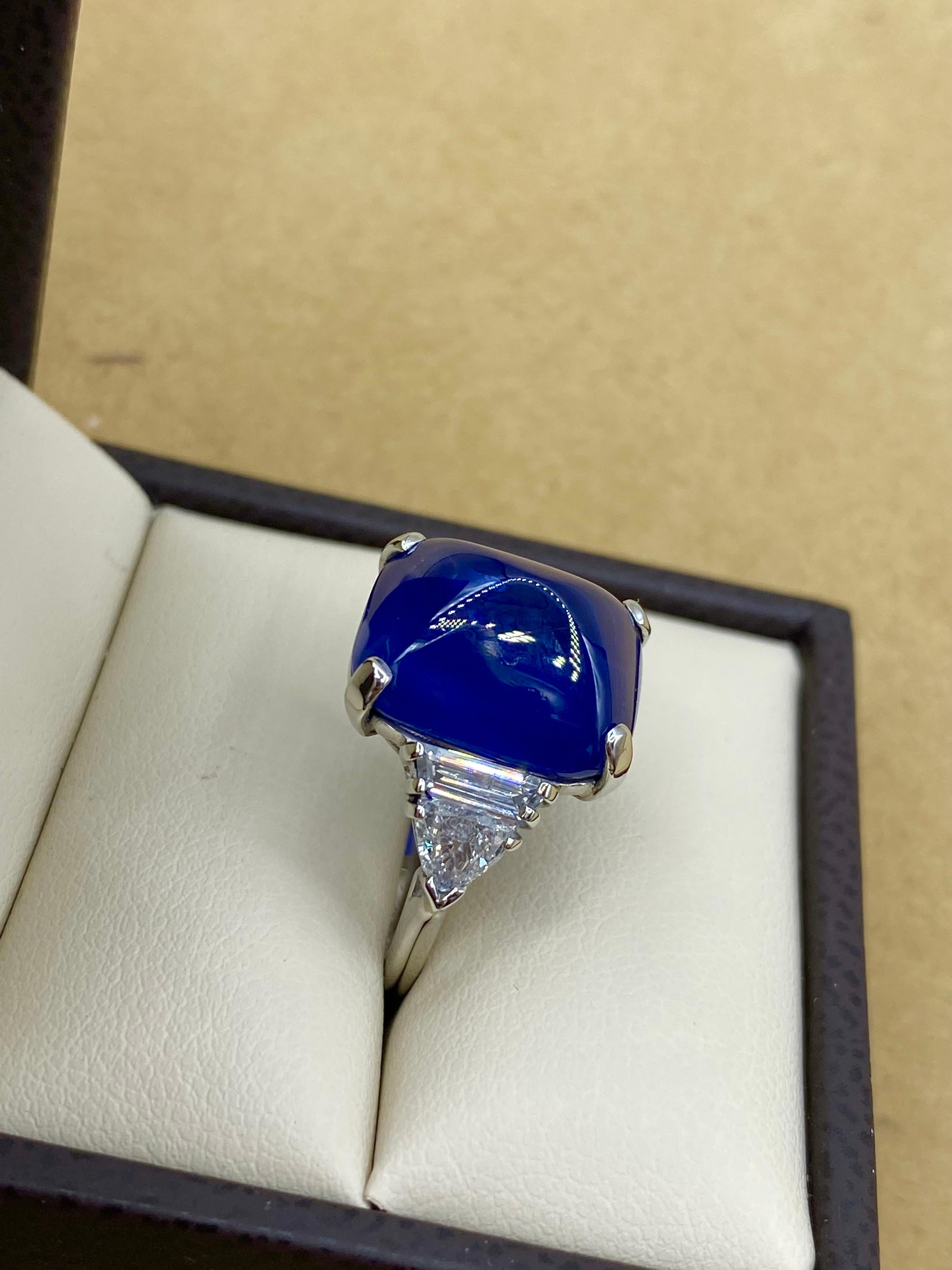 Emilio Jewelry AGL Certified 16.71 Carat Burma No Heat Sugar Loaf Sapphire Ring For Sale 2