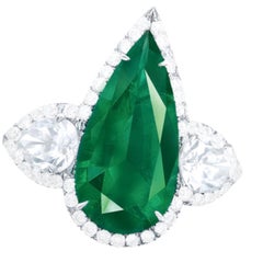 Emilio Jewelry AGL Certified 2.60 Carat No Oil Colombian Emerald Ring