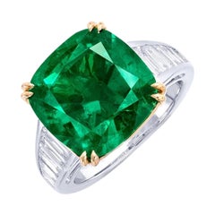 Emilio Jewelry AGL Certified 9.30 Carat Muzo Colombian No Oil Investment Ring