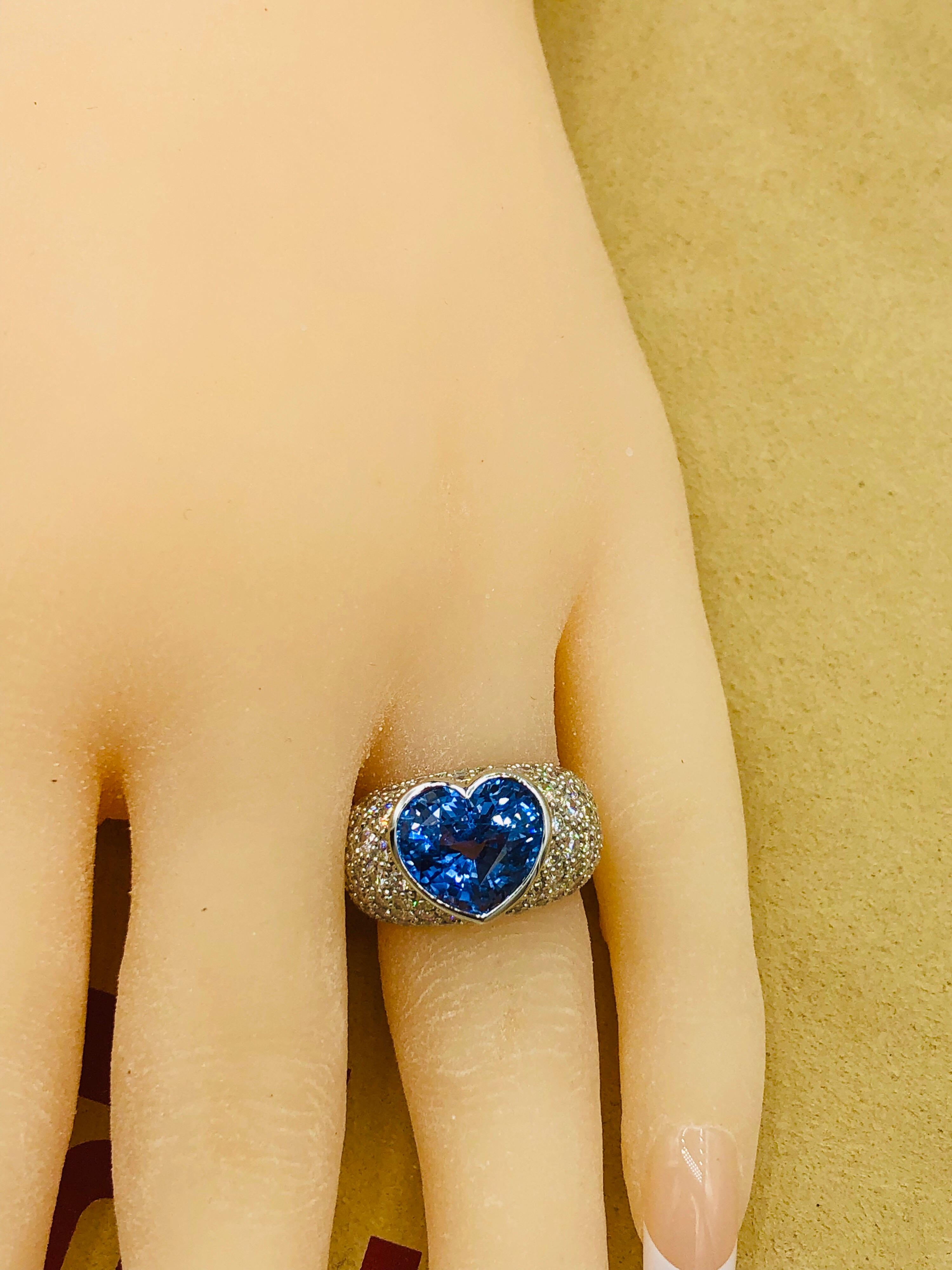 Emilio Jewelry Approximate 10.20 Carat Certified Ceylon Sapphire Diamond Ring 7