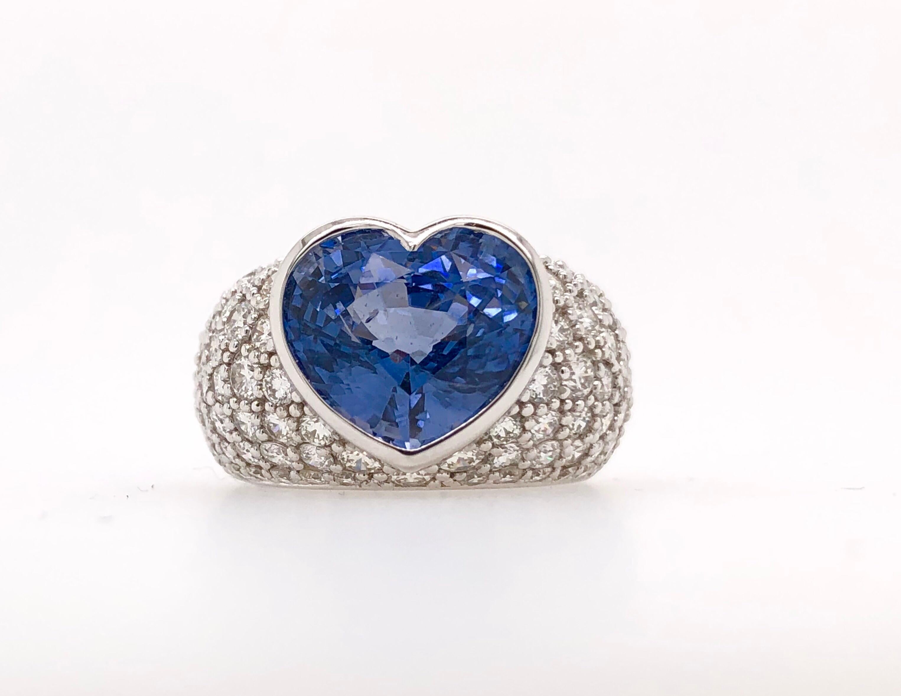 Emilio Jewelry Approximate 10.20 Carat Certified Ceylon Sapphire Diamond Ring 12