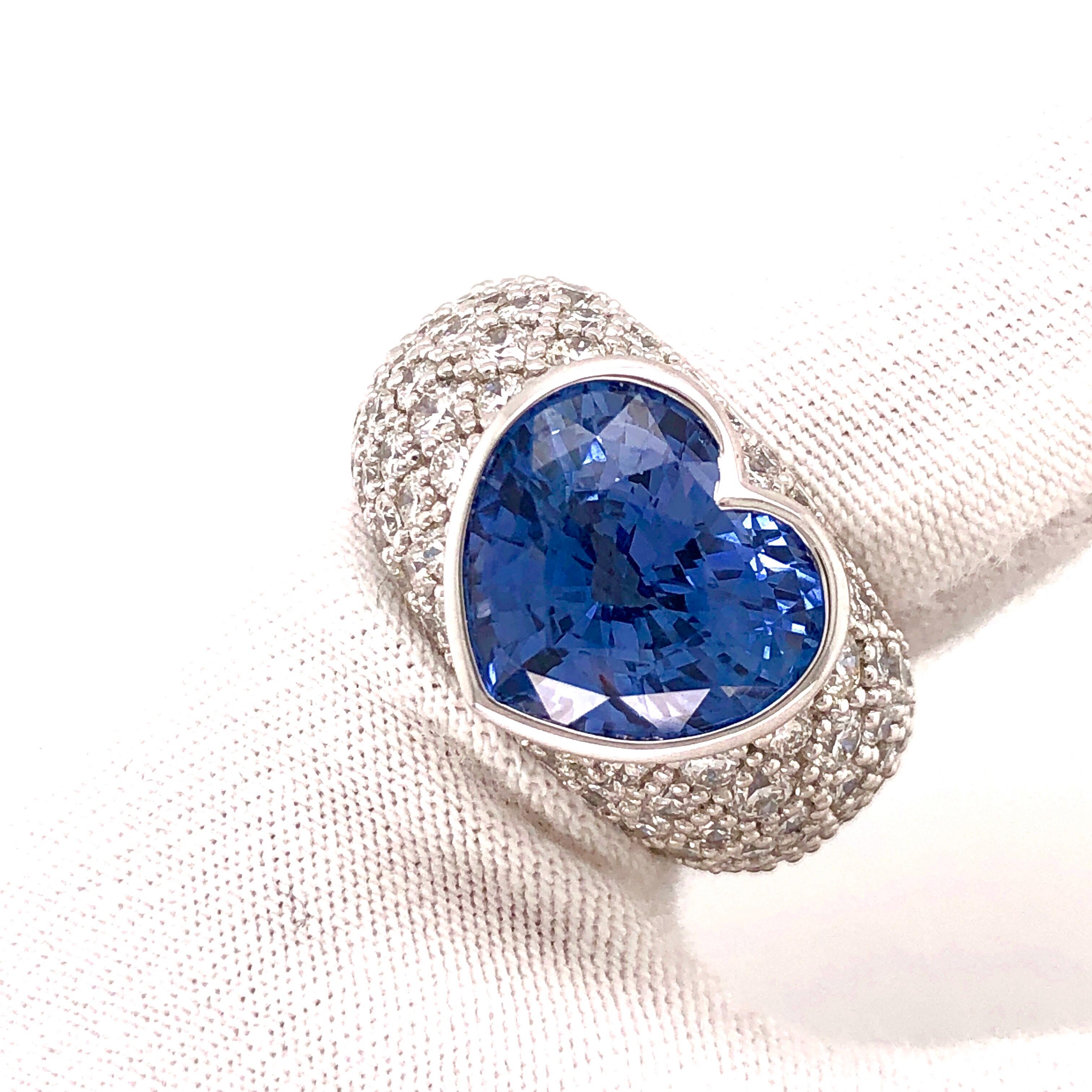 Emilio Jewelry Approximate 10.20 Carat Certified Ceylon Sapphire Diamond Ring 13