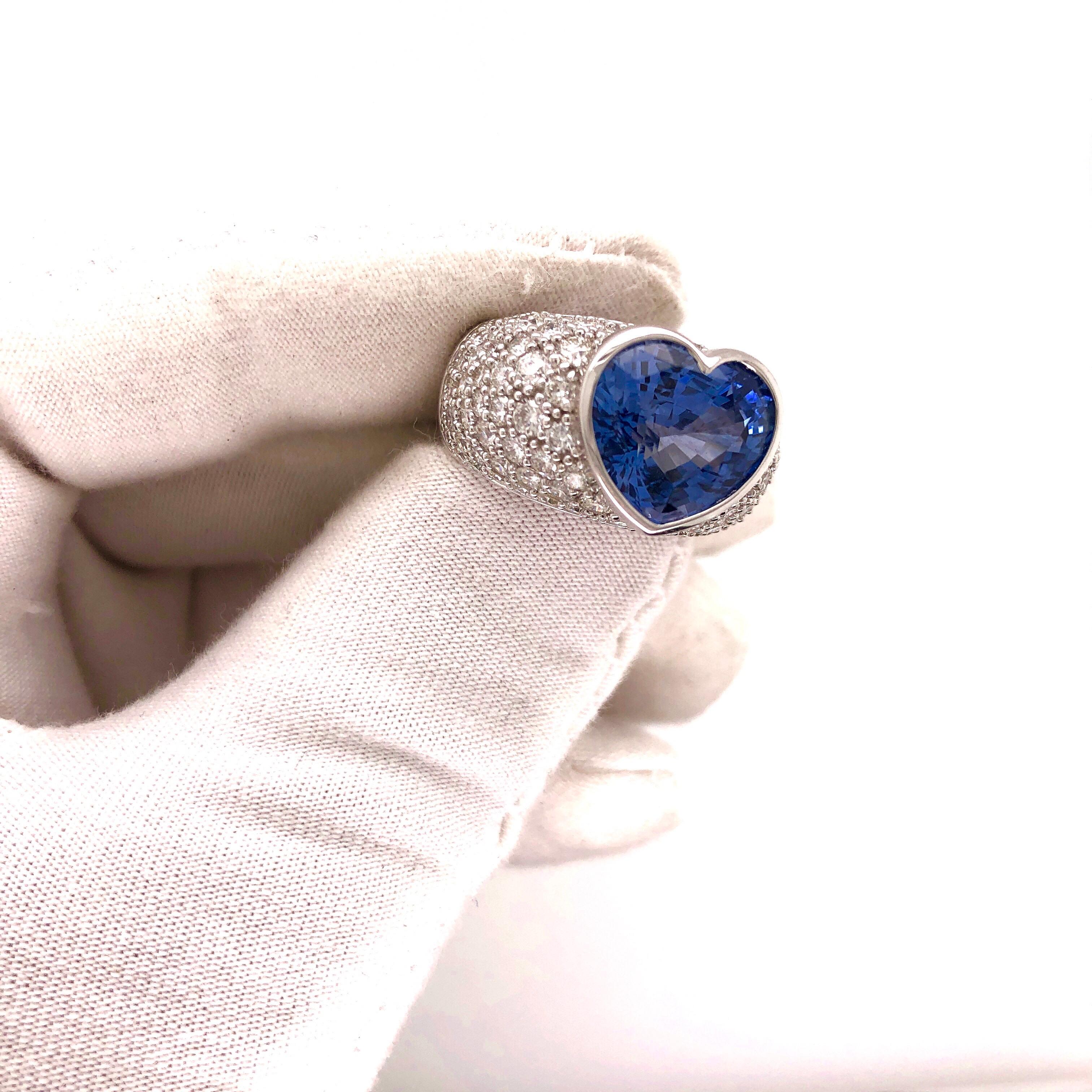 Emilio Jewelry Approximate 10.20 Carat Certified Ceylon Sapphire Diamond Ring 14