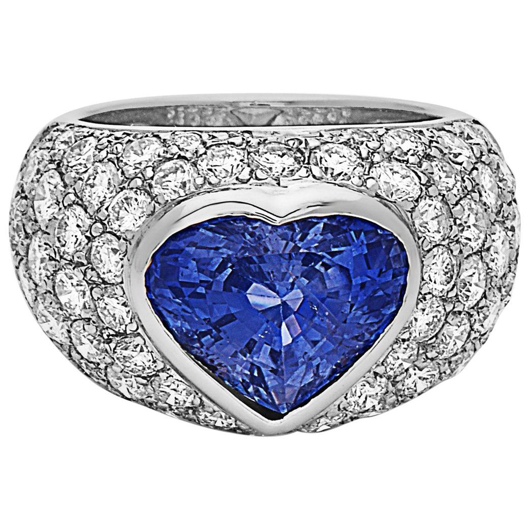 Emilio Jewelry Approximate 10.20 Carat Certified Ceylon Sapphire Diamond Ring