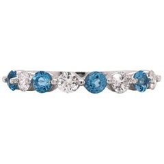 Emilio Jewelry Blue Topaz Diamond Band