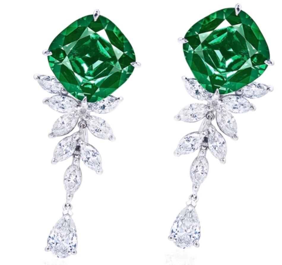 Emilio Jewelry Certified 10.80 Carat Tourmaline Earrings In New Condition For Sale In New York, NY