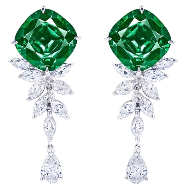 Emilio Jewelry Certified 10.80 Carat Tourmaline Earrings For Sale