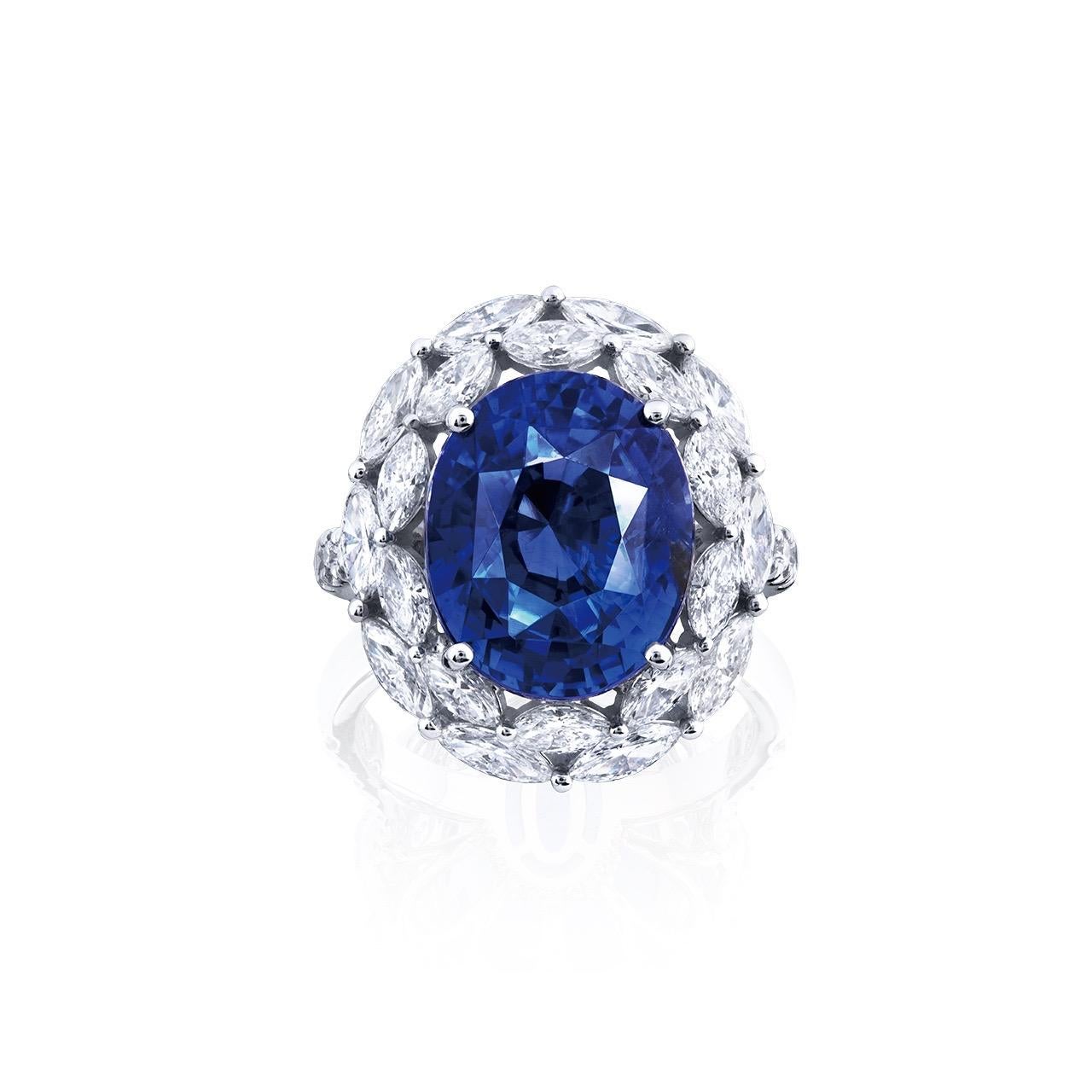 From Emilio Jewelry, a well known and respected wholesaler/dealer located on New York’s iconic Fifth Avenue, 
Focal point: Gorgeous cornflower blue 12.20ct + Unheated sapphire 
Total weight listed in the title. 
Please inquire for more images,