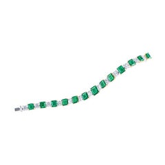 Emilio Jewelry Certified 15.00 Carat Muzo Green Natural Emerald Bracelet