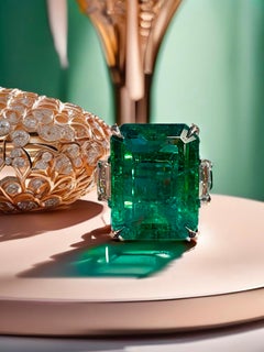 Emilio Jewelry Zertifizierter 17.30 Karat prächtiger Smaragdring