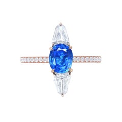 Emilio Jewelry Certified 2.00 Carat Untreated Kashmir Sapphire Ring