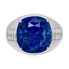 Emilio Jewelry Certified 20.00 Carat Ceylon Sapphire Ring