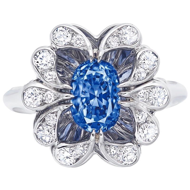 Emilio Jewelry Certified 2.64 Carat Kashmir Sapphire Ring