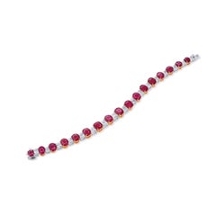 Emilio Jewelry Certified 27.00 Carat No Heat Pigeons Blood Burma Ruby Bracelet