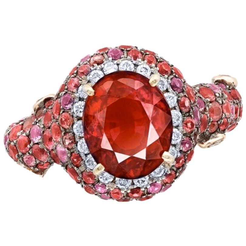 Emilio Jewelry Certified 3.00 Carat No Heat Ruby Ring