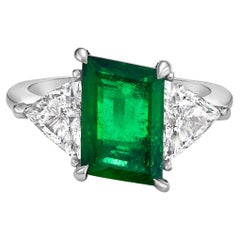 Emilio Jewelry Zertifizierter 3,52 Karat sechseckiger Smaragdring