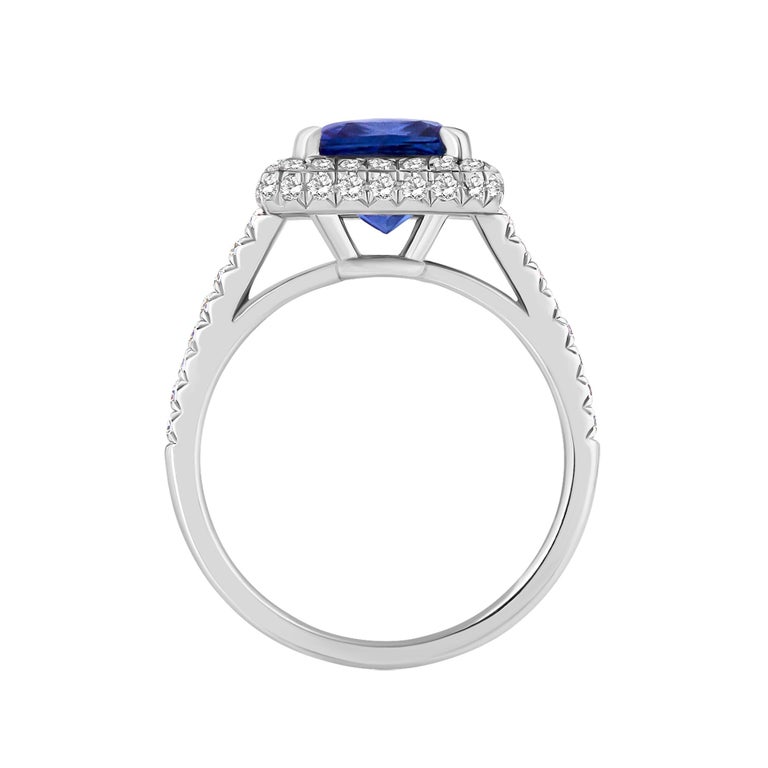 Emilio Jewelry Certified 3.98 Carat Ceylon Sapphire Diamond Ring For ...